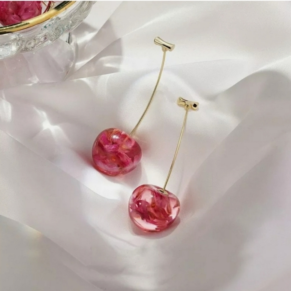 ANTHROPOLOGIE MARBLED FLORAL EARRINGS